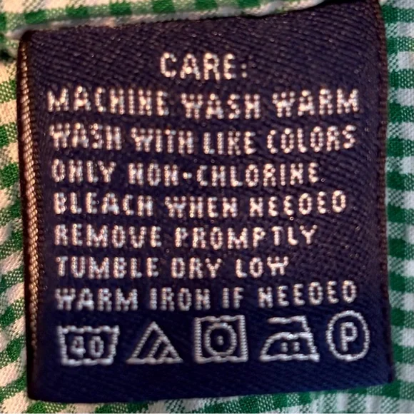 Ralph Lauren Sport Kelly Green Gingham Kids 3/4 Sleeve Button Down Shirt - Picture 6 of 6